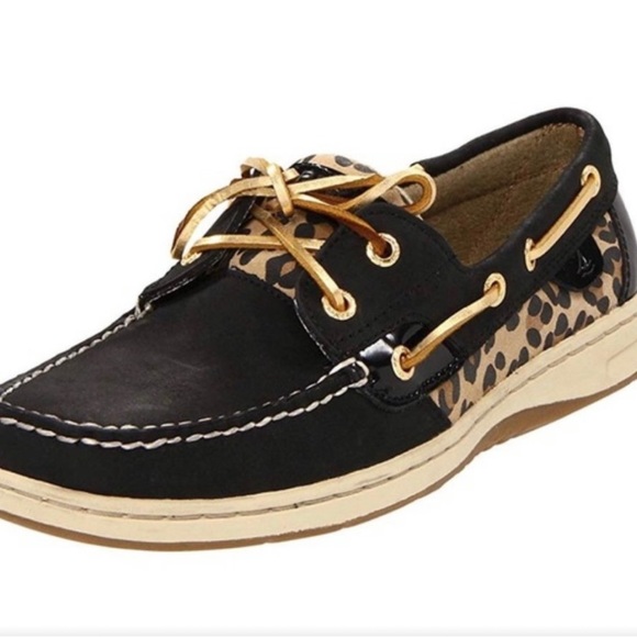 Sperry Shoes - Black and Animal Print Sperry’s in size 10